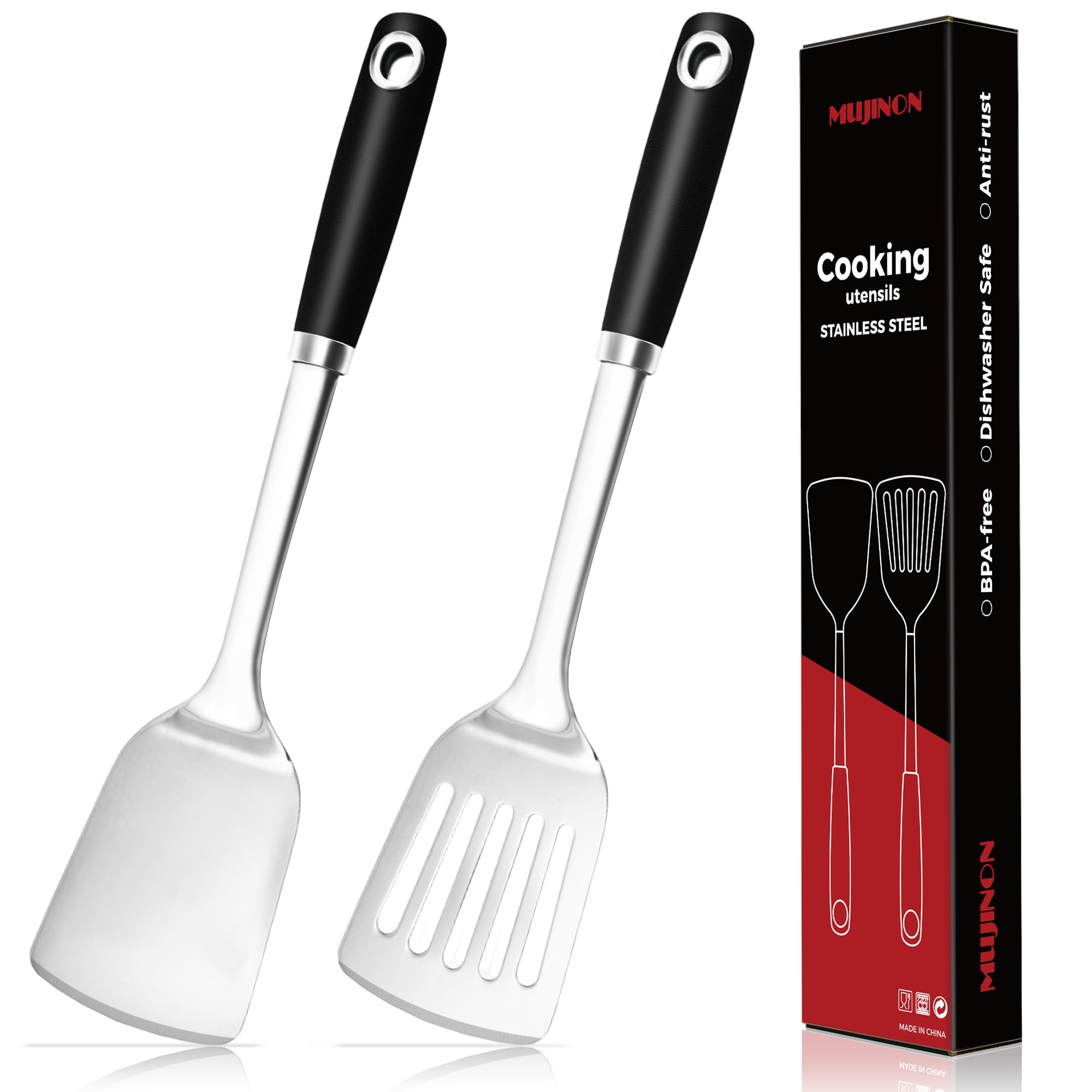 MUJINON 14-3-in spatula turner for durable high-heat cooking.