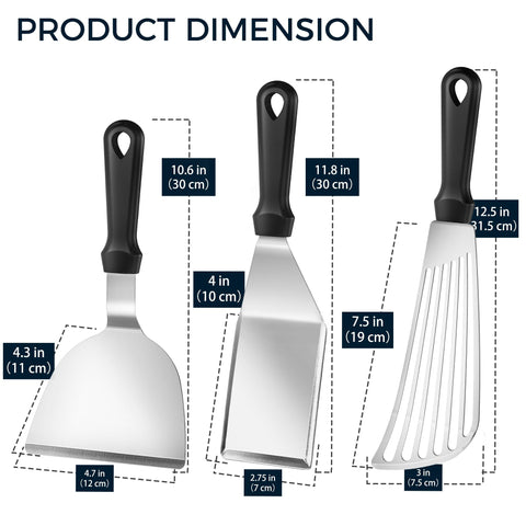 MUJINON cast-iron compatible spatulas designed for durable pans