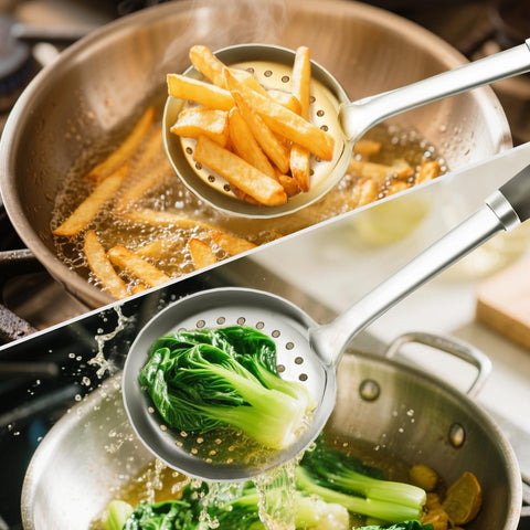 MUJINON dishwasher-safe stainless steel spoons simplify cleanup after meals.
