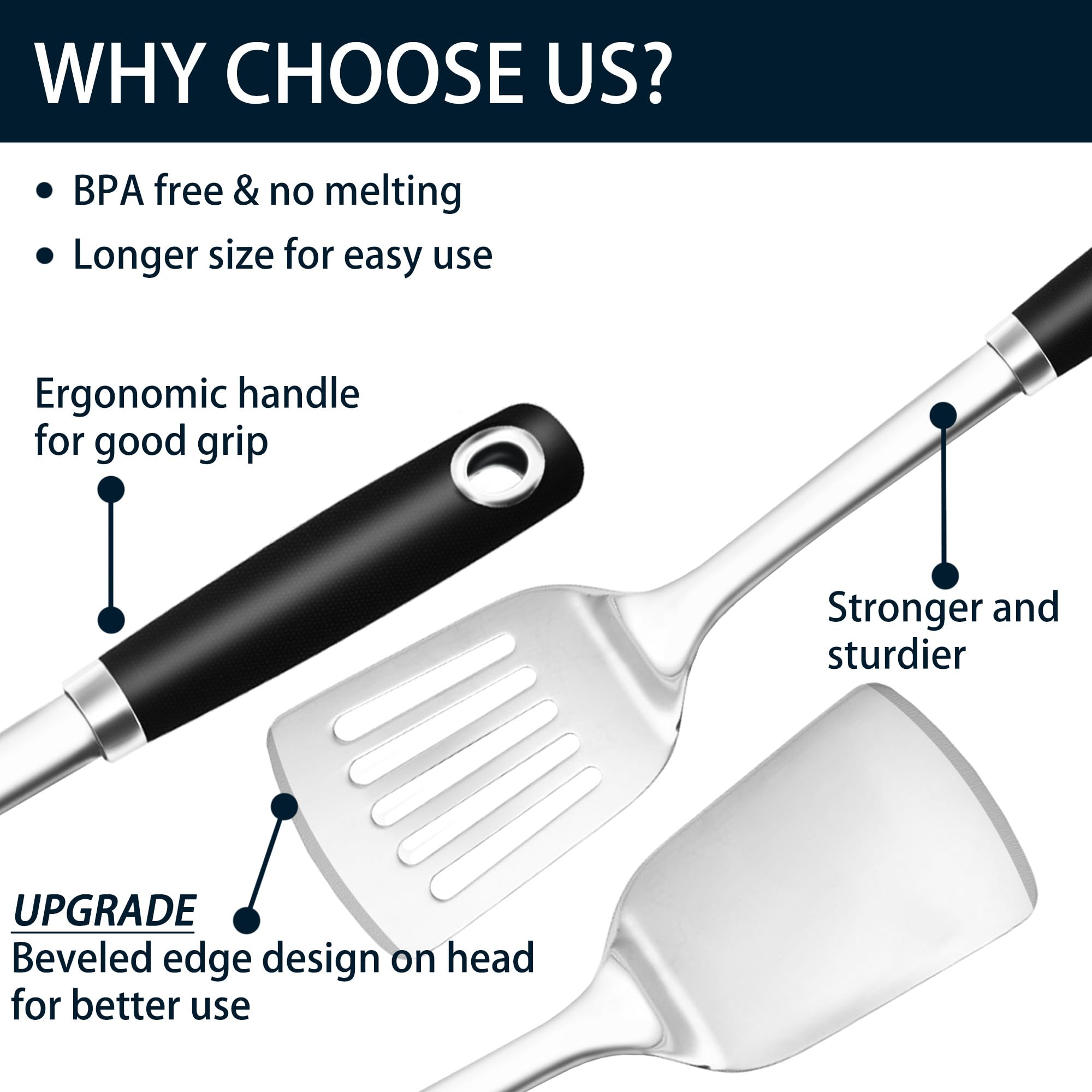 MUJINON heavy-duty spatula ideal for grilling and frying on high heat.