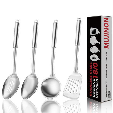 MUJINON slotted spoon for draining and serving sauces with ease