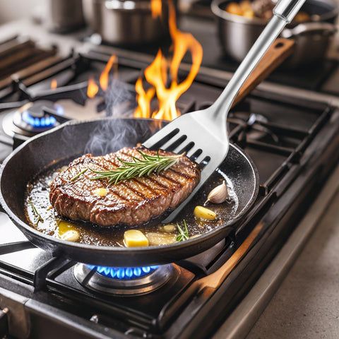 MUJINON spatula with beveled edge design for sliding under food