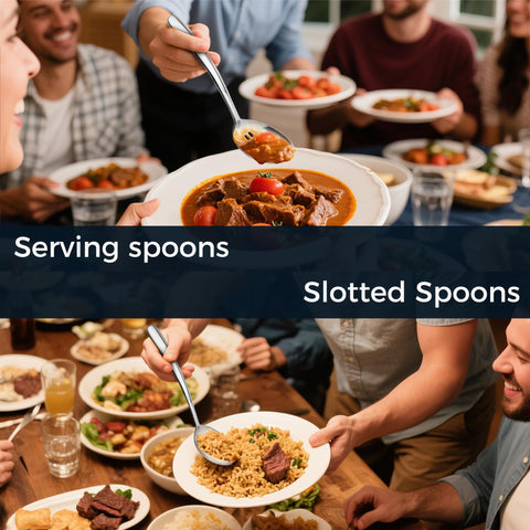 MUJINON dishwasher-safe serving spoons ideal for weddings and banquets
