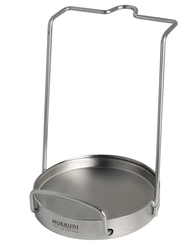 Mukkuri ladle and spoon stand keeps utensils within reach and tidy.