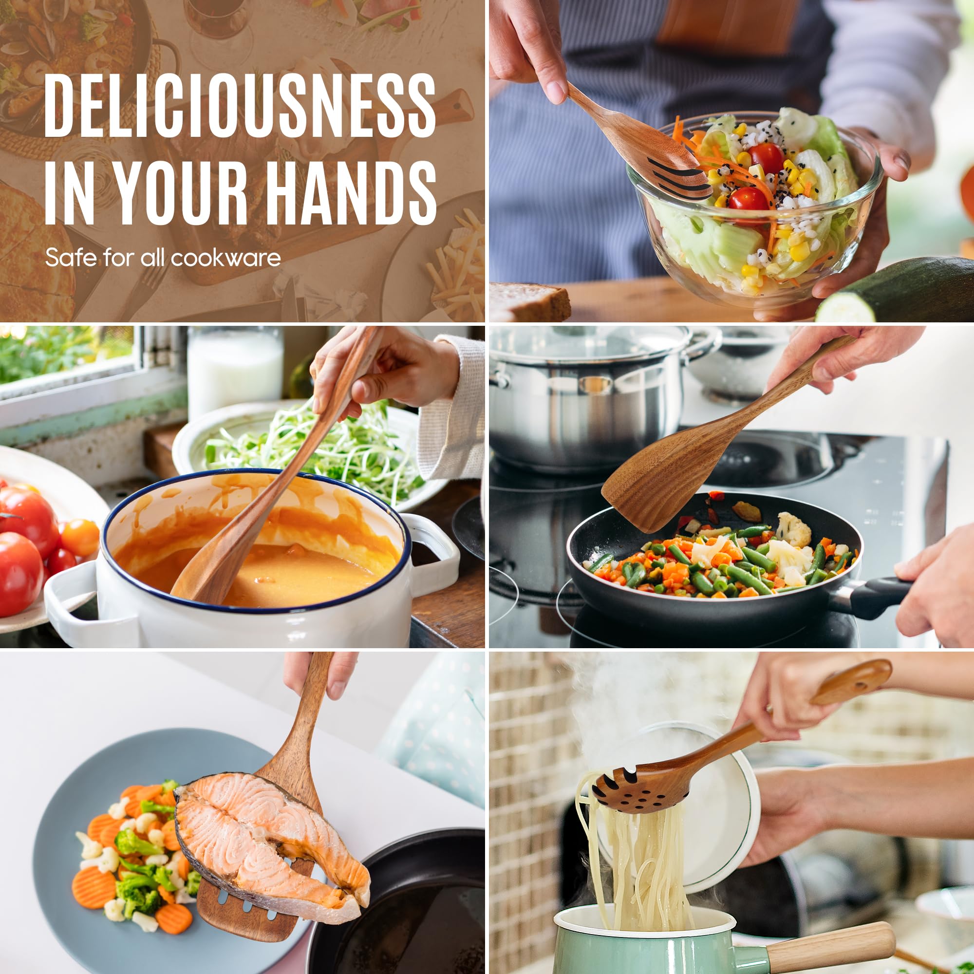 MULBOM soft-grip handle provides comfortable cooking sessions.