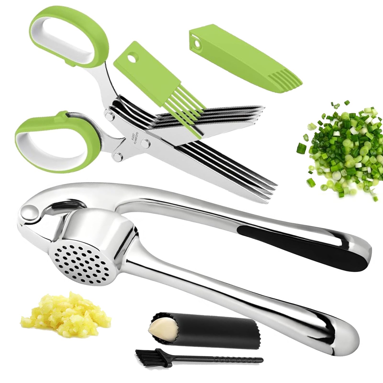 Mulire garlic press mincer in action for quick, uniform flavor prep.