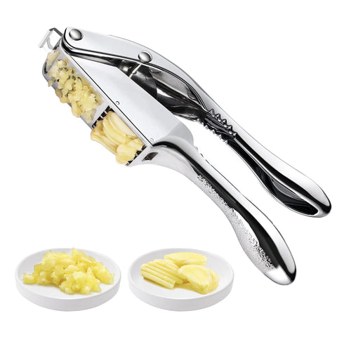 Mulire garlic press slicer 2-in-1 in action for fast prep.