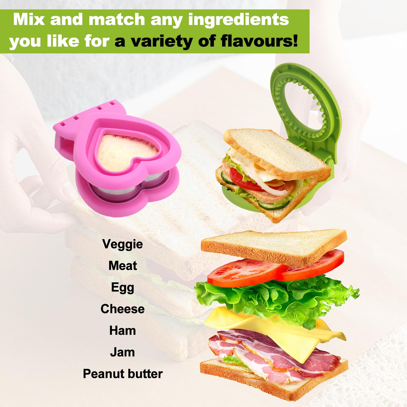 MULIRE sandwich sealer with removable ring for easy cleanup after meals.