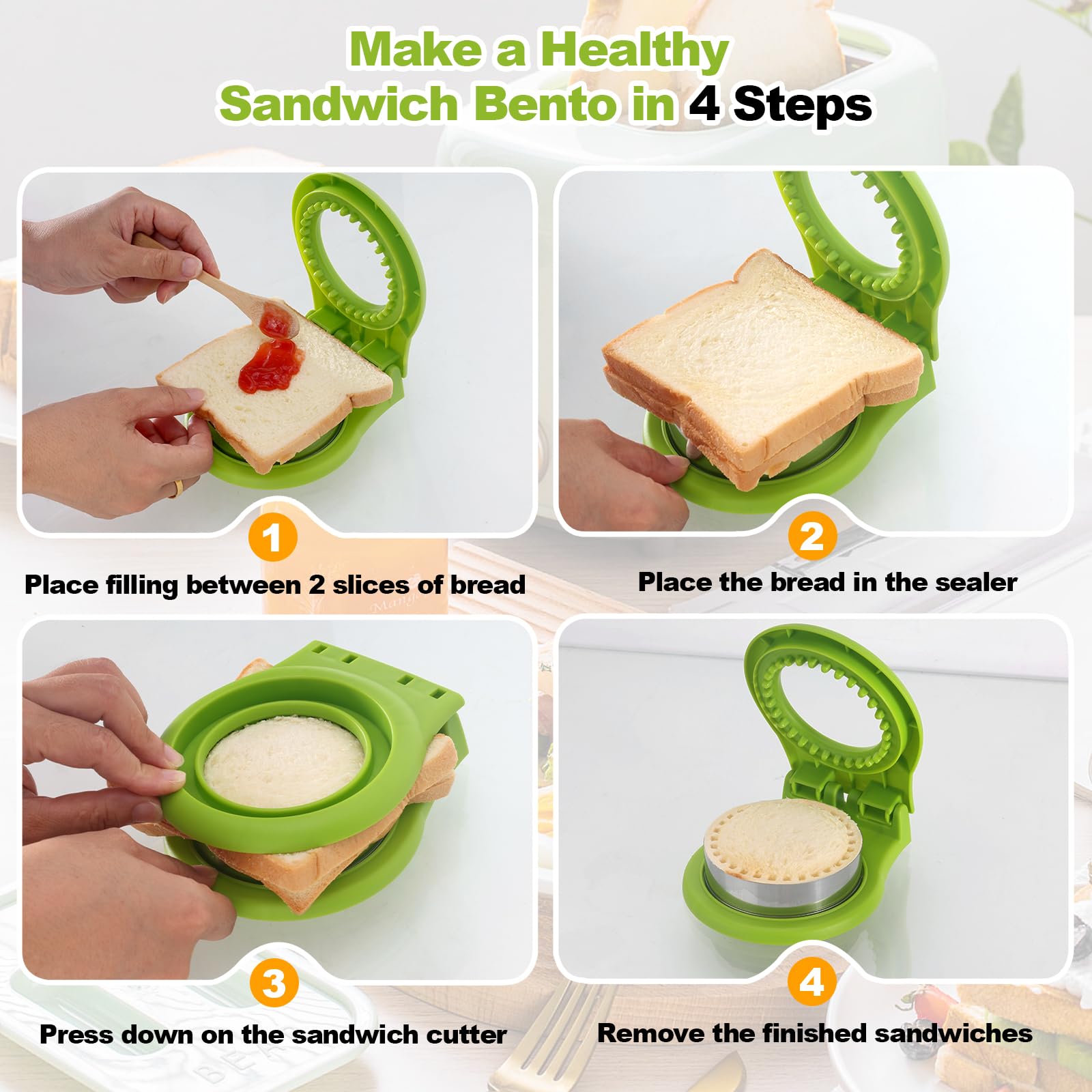 MULIRE Uncrustable 2-pack cutter-sealers for multipurpose lunch prep.