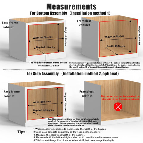 Mulush inner drawer dimensions reveal 26.7 inch usable width.