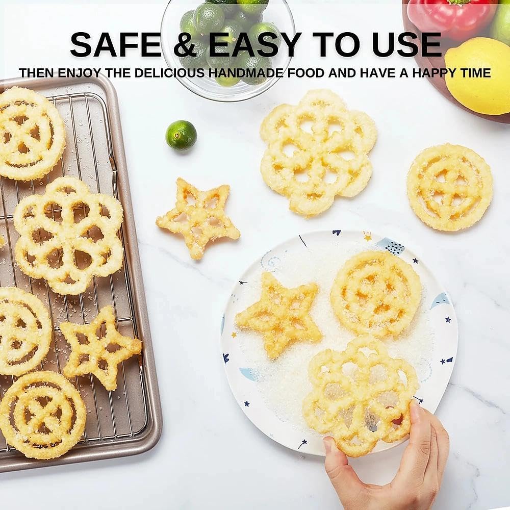 MUMSUNG bunuelos rosette set includes long fork for easy turning