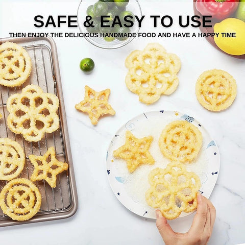 MUMSUNG bunuelos rosette set includes long fork for easy turning