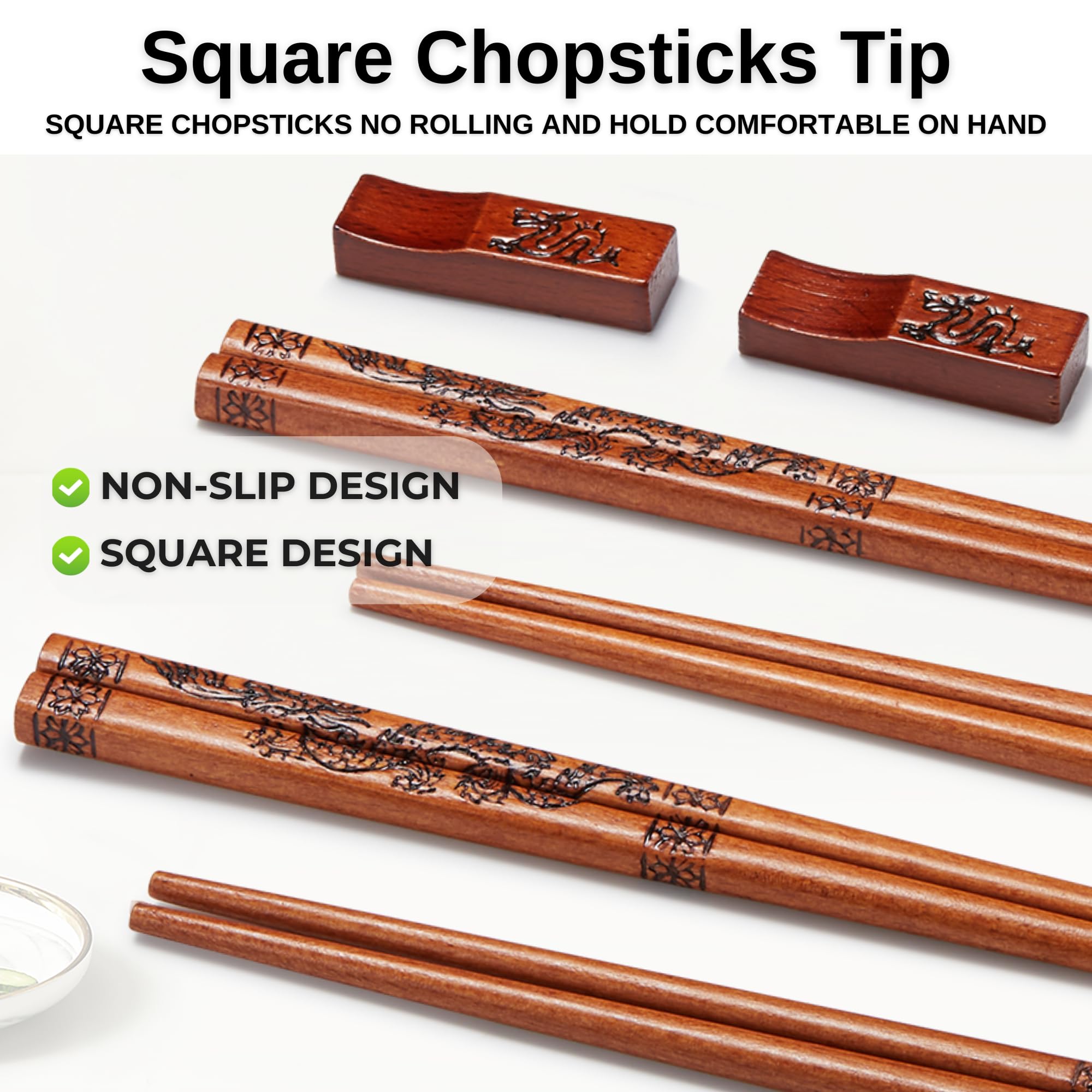 MUMSUNG reusable wooden chopsticks with cloth bags for storage.