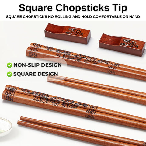 MUMSUNG reusable wooden chopsticks with cloth bags for storage.