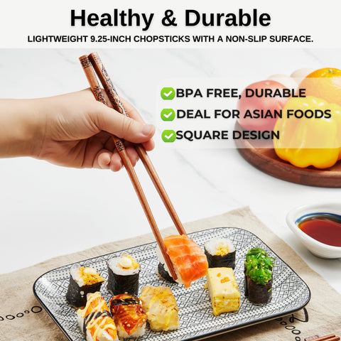 MUMSUNG wooden chopsticks 9.25-inch length suited for daily use.
