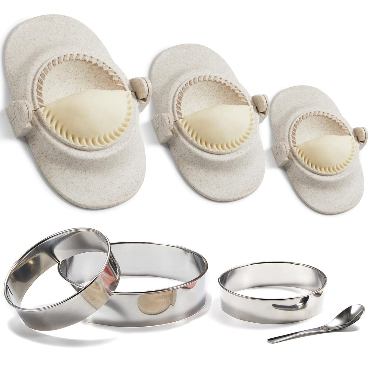 MUMSUNG Dumpling Maker with 3 sizes for fast, mess-free dumplings.