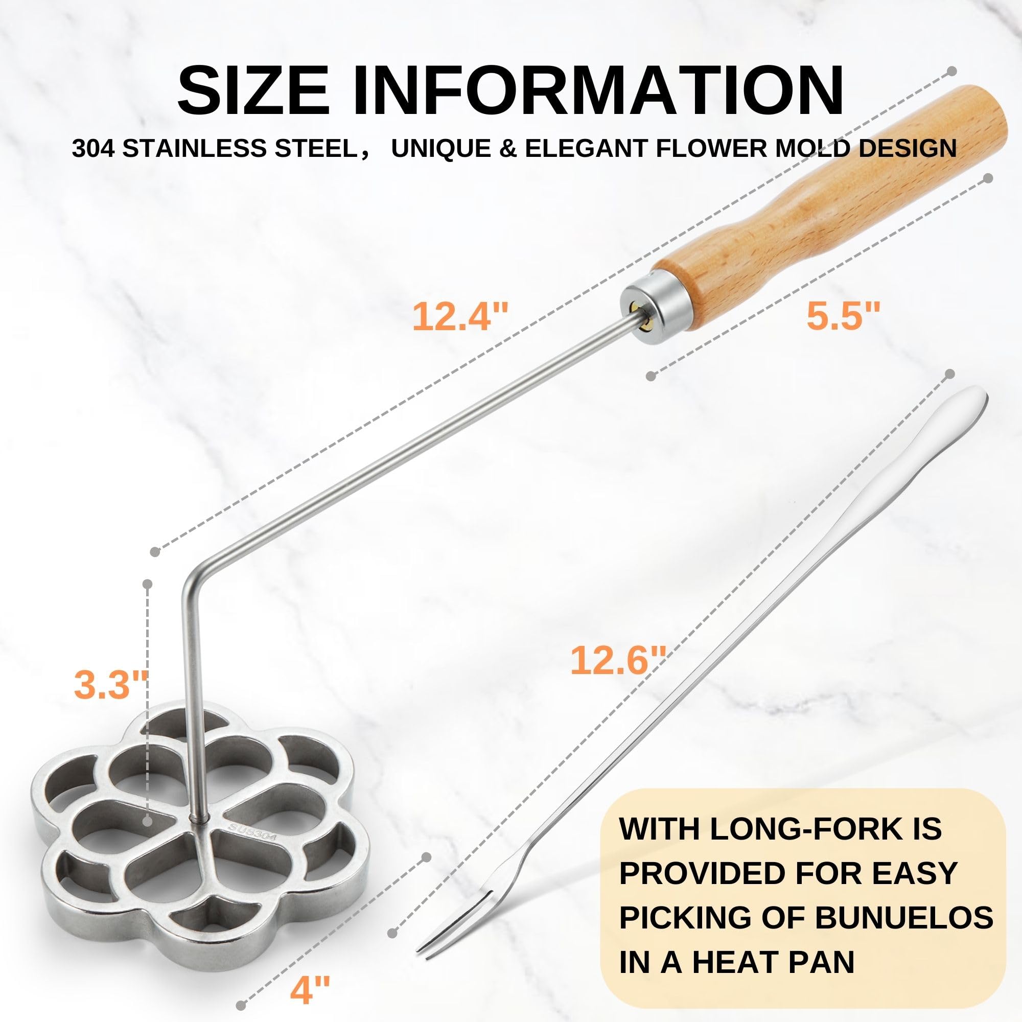MUMSUNG long fork for easy lifting of hot rosettes.