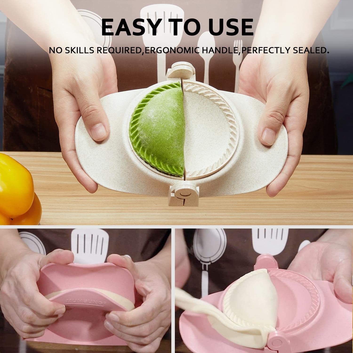 MUMSUNG stuffing spoon helps add filling evenly for balanced pockets.