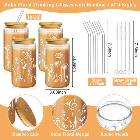 Mumufy bamboo-lid glass cup suitable for tea, juice, or water