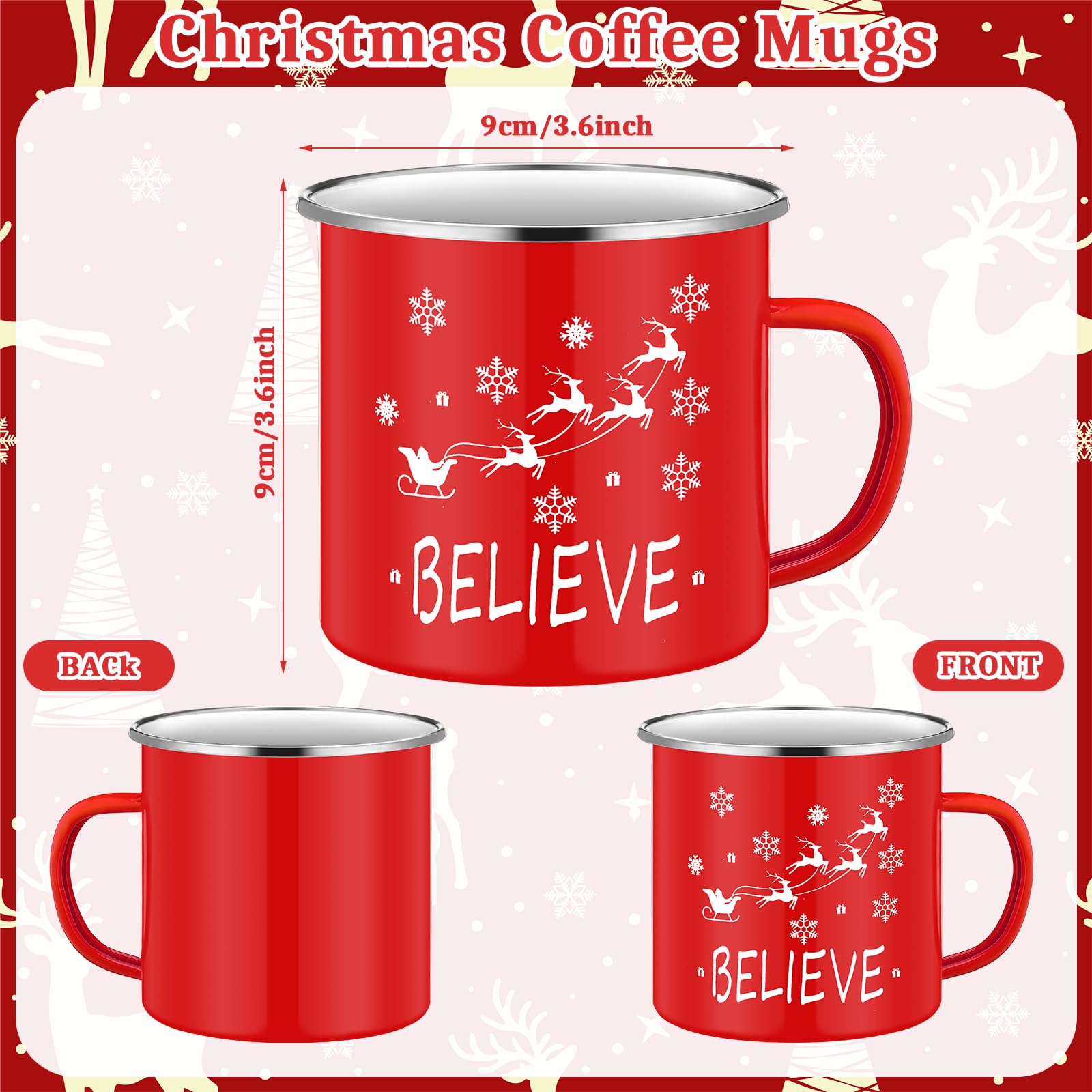 Mumufy enamel mug with ergonomic handle for comfortable grip