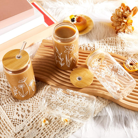 Mumufy four-pattern boho floral design tumbler set adds style