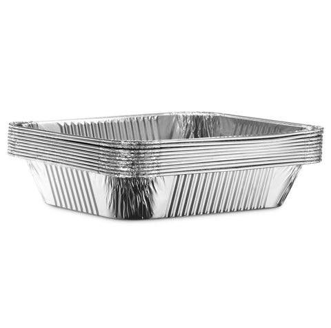 Munfix grill-friendly foil pan suitable for broiling meats and vegetables.