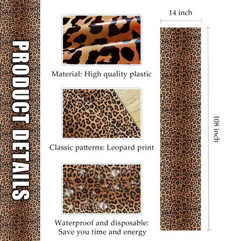 Munilail leopard pattern close-up highlights durable plastic and vivid print.