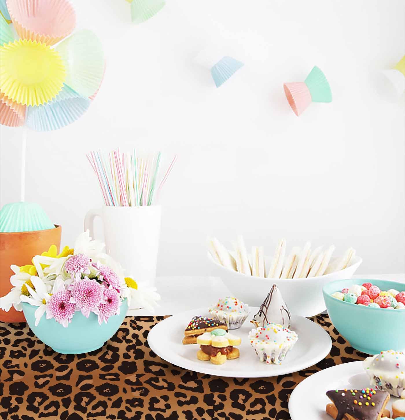 Munilail table protection plastic provides a clean liquid barrier during celebrations.