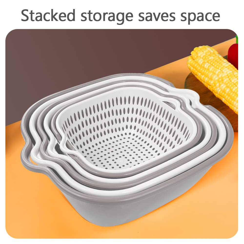 MuSgeIR large 11 x 10.2 x 3.9 inch colander for efficient produce washing.