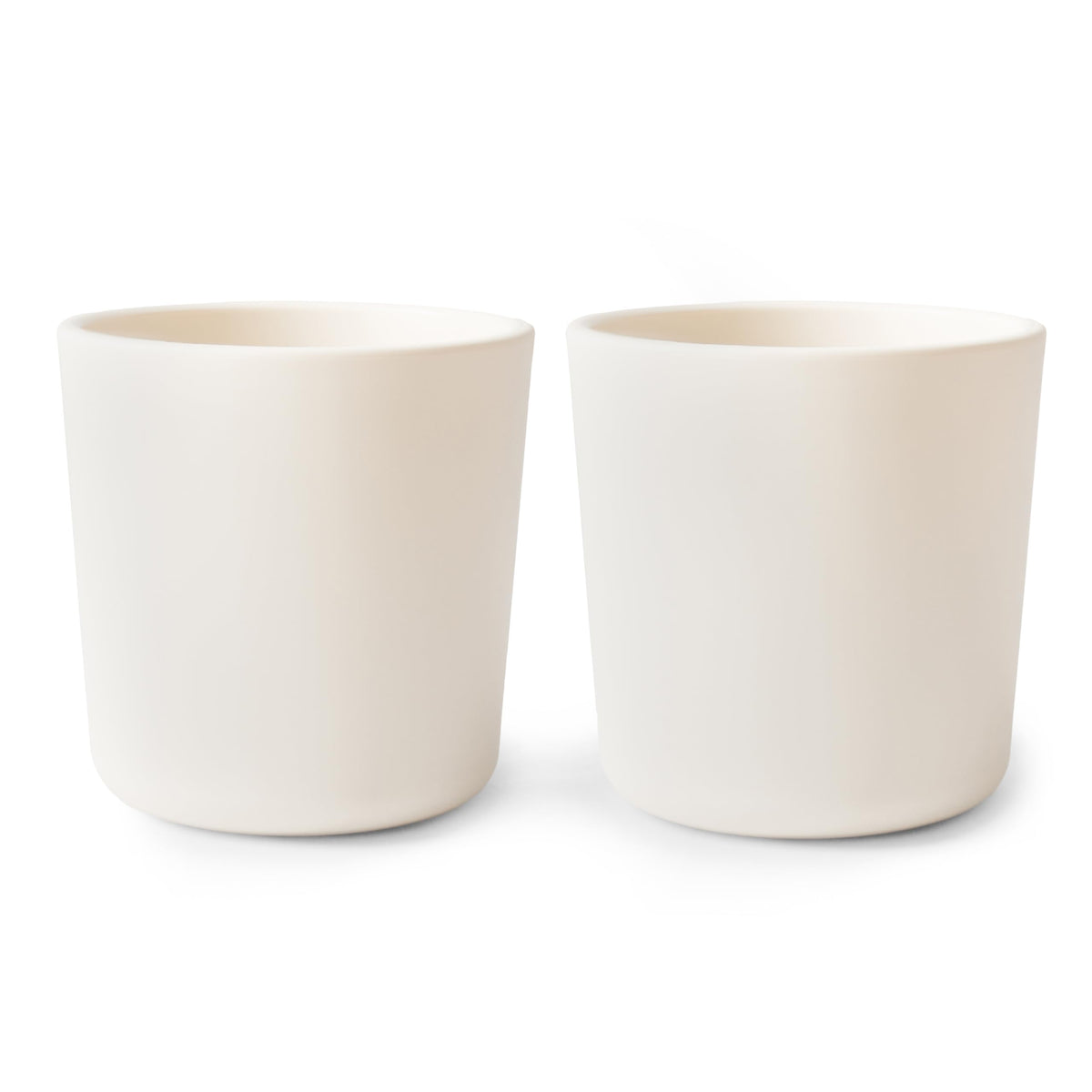 Mushie dinnerware cups for kids ivory set of 2, perfect for toddler mealtime.