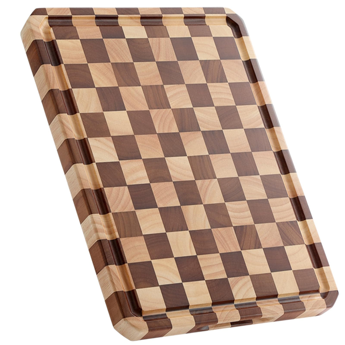 Musifan Acacia cutting board large top view, smooth surface for precise chopping.