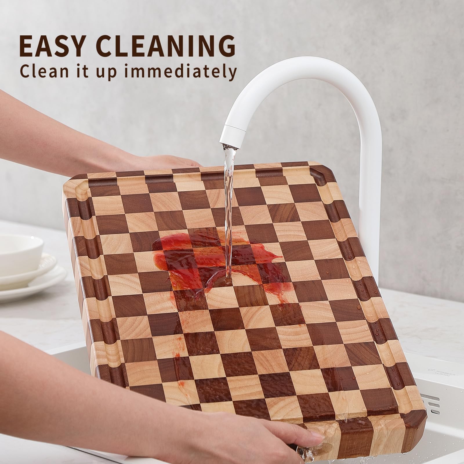 Musifan Acacia cutting board ideal for meat, cheese, fruits, vegetables.