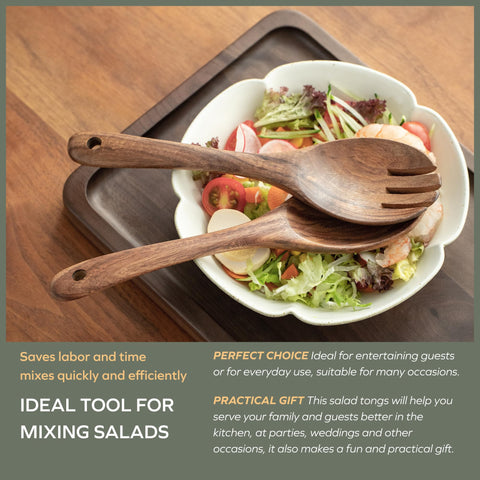 Muso Wood Acacia salad servers packaged for display or gifting