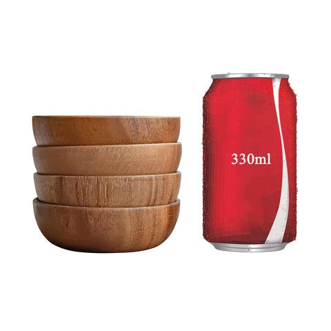 Muso Wood dipping bowls show rich wood grain detail and natural warmth.