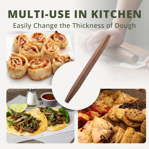 Muso Wood French rolling pin with tapered ends for easy control