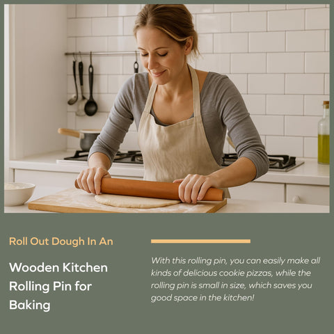 Muso Wood Sapele rolling pin showcases natural wood grain for a stylish kitchen tool.