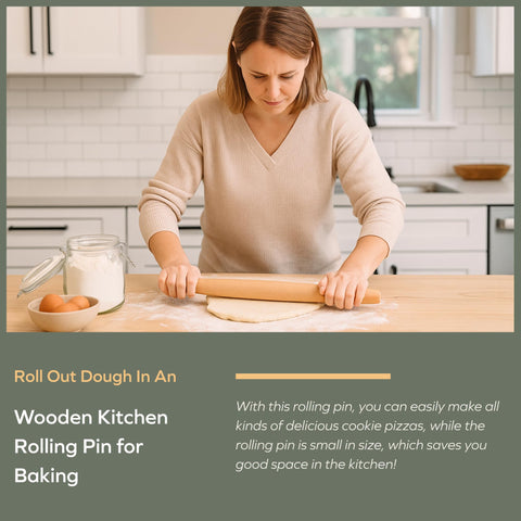 Muso Wood seventeen point five inch French rolling pin for versatile dough projects.