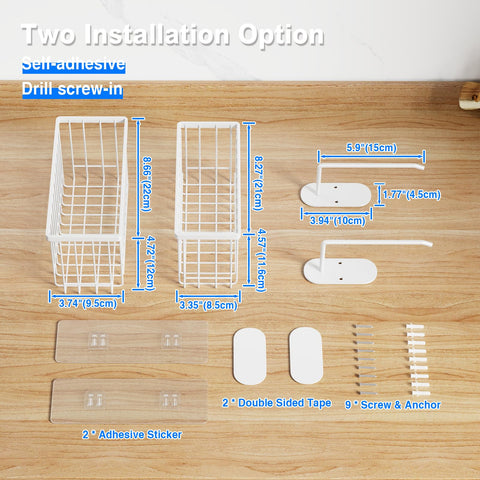 Mustorn easy-installation lid organizer offers adhesive or drilling mounting.