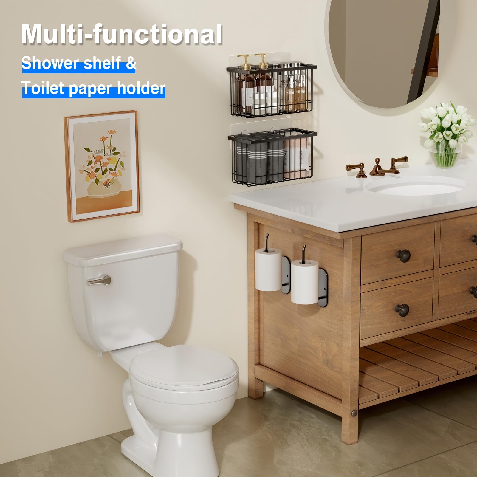 Mustorn large and small baskets hold different lid sizes neatly.