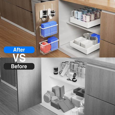 Mustorn space-saving design with two baskets and two lid holders improves tidiness.