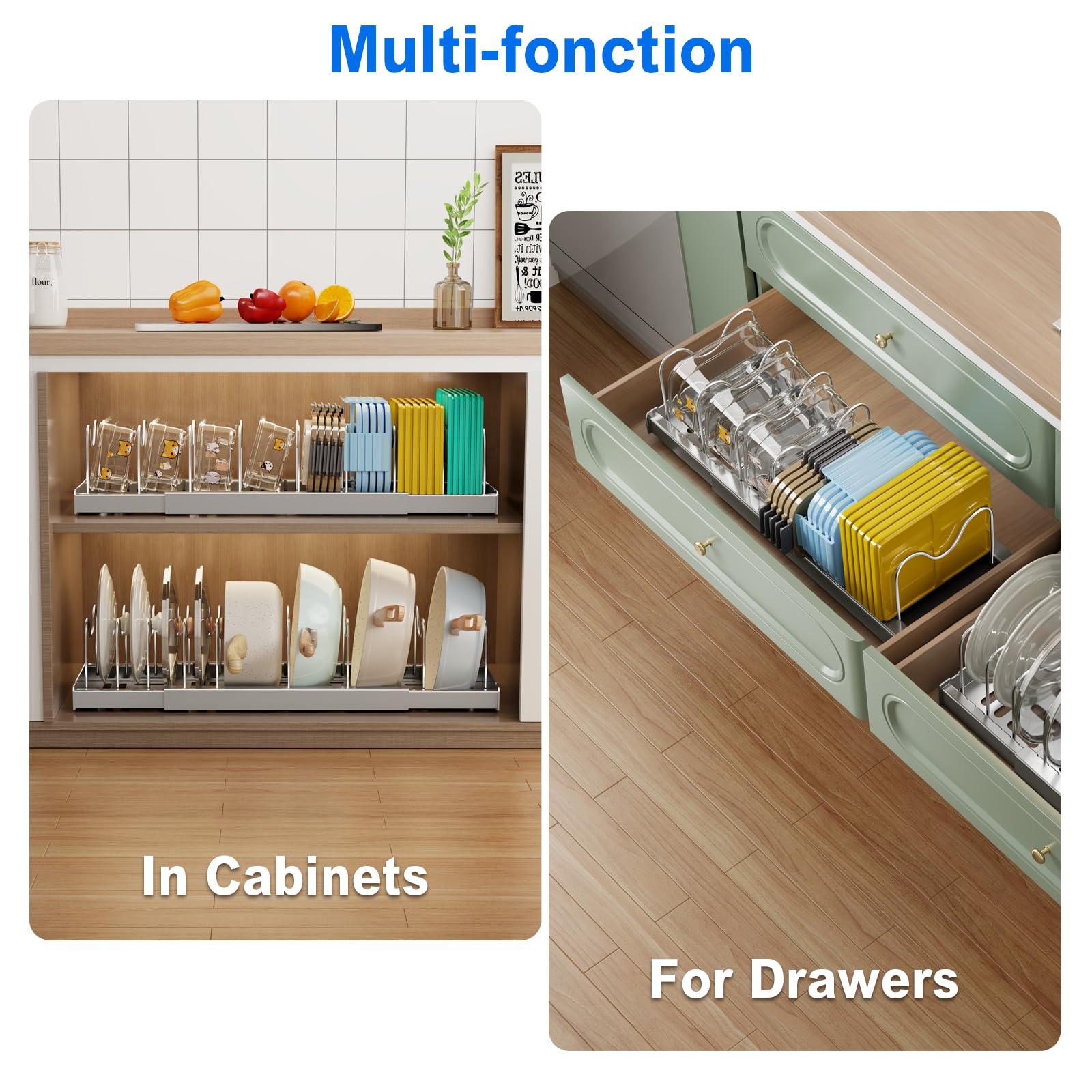 Mustorn lid rack with ABS base protects finishes and provides sturdy support.