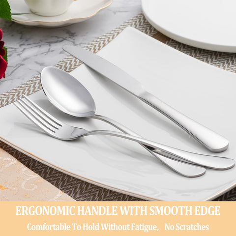 MUTNITT 60-piece silverware set dessert spoons for easy tasting