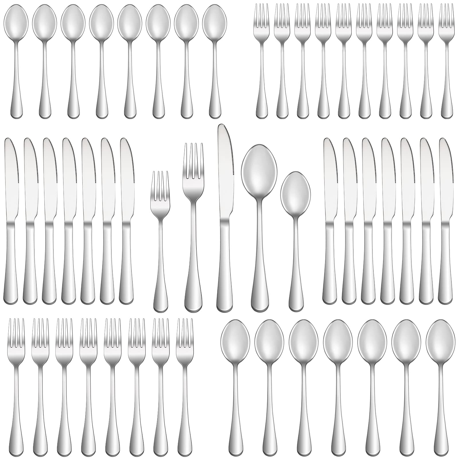 MUTNITT 60-piece silverware set with dinner forks and ergonomic handles for comfortable dining