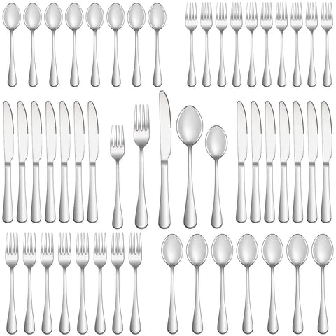MUTNITT 60-piece silverware set with dinner forks and ergonomic handles for comfortable dining