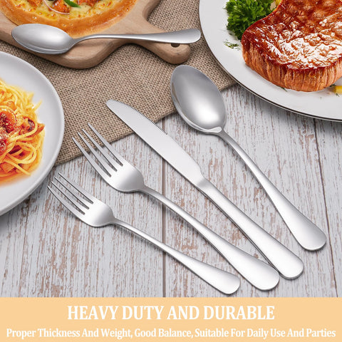 MUTNITT 60-piece silverware set dishwasher-safe flatware for daily use