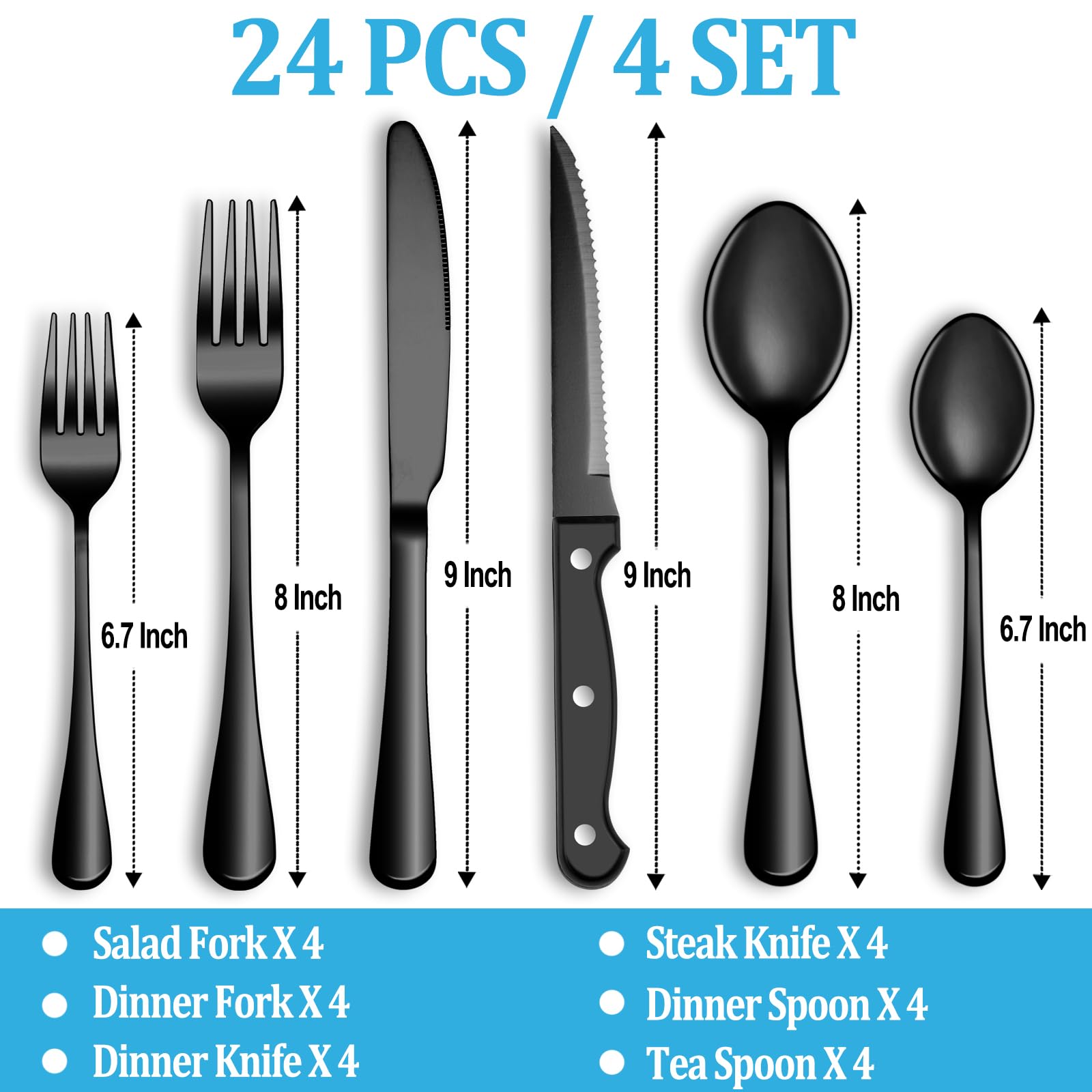 MUTNITT steak knives in black flatware elevate upscale dining experiences