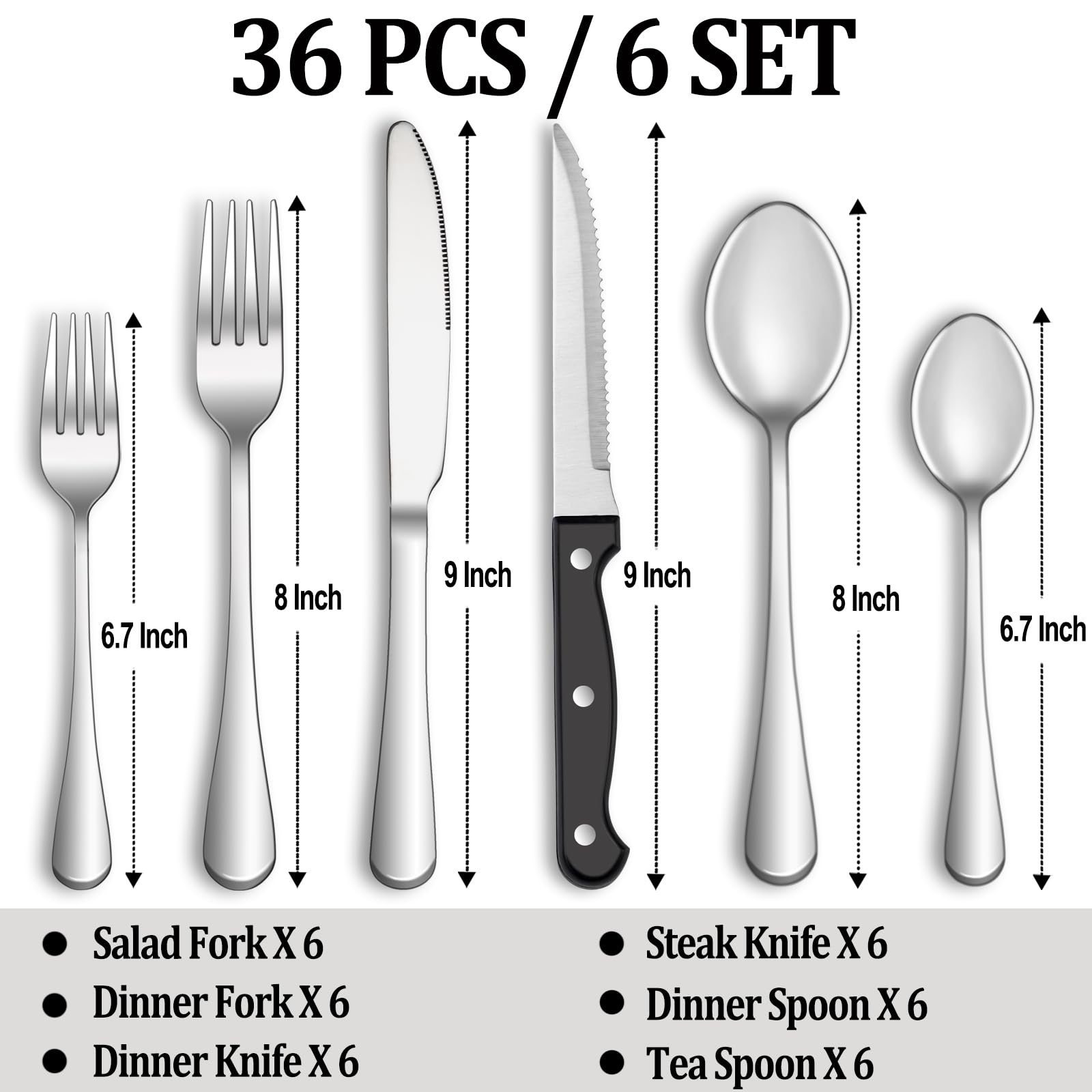 MUTNITT dinner knife and steak knife with balanced feel and safety edges