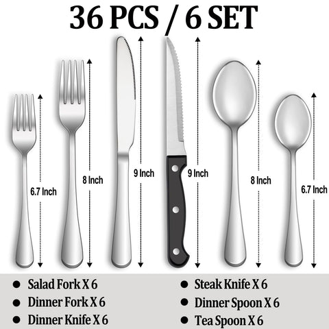 MUTNITT dinner knife and steak knife with balanced feel and safety edges
