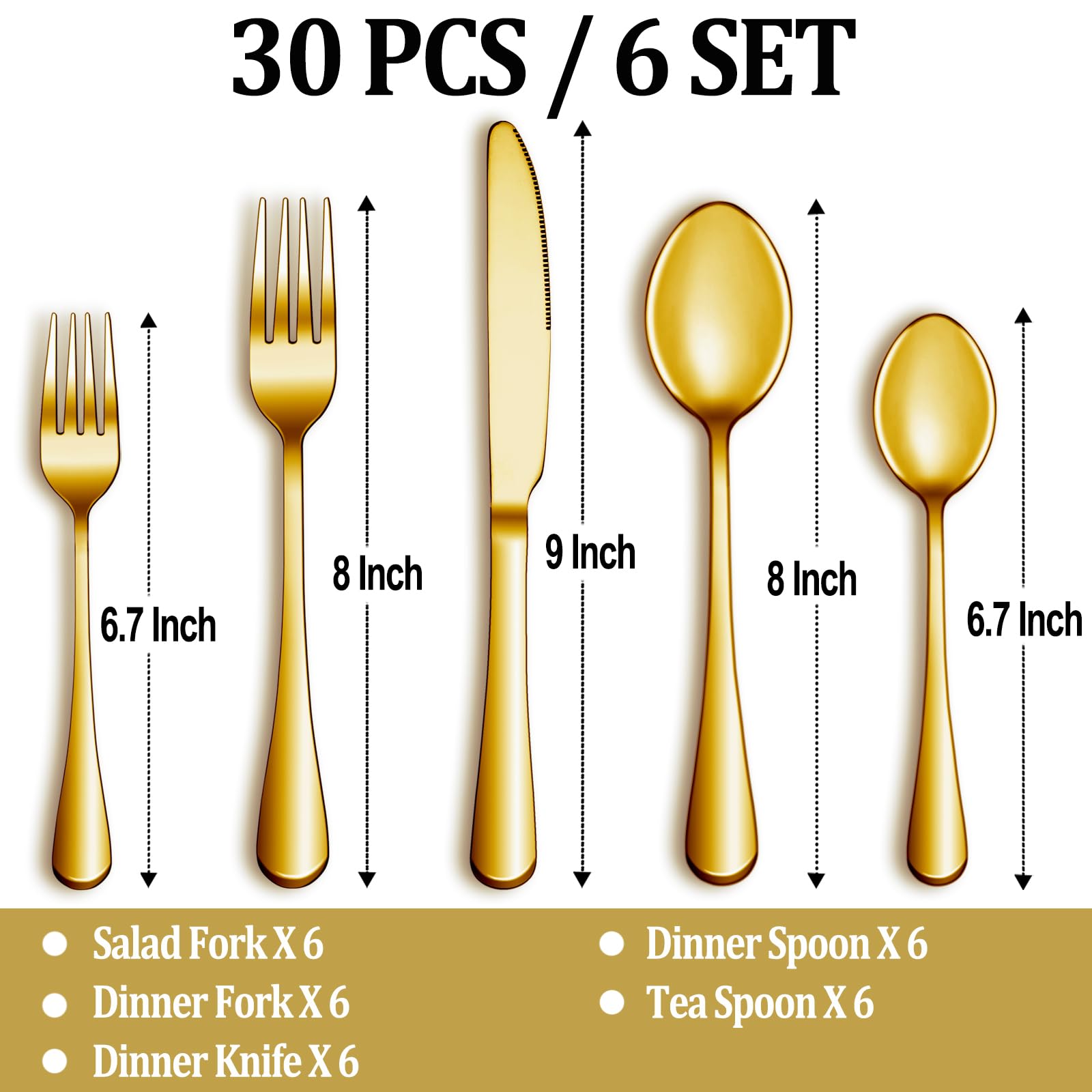 MUTNITT premium stainless steel flatware close-up shows mirror finish.
