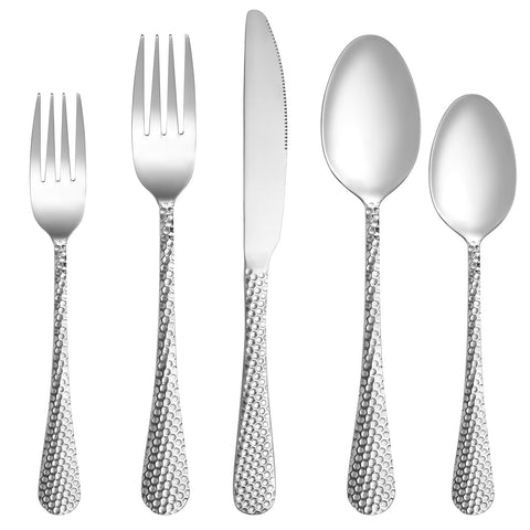 MUTNITT hammered silverware service for 6 dinner forks with an elegant mirror finish for daily dining.